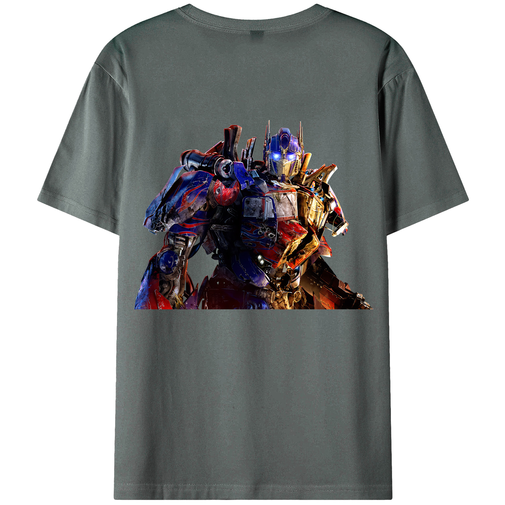 （画像用） Transformers トランスフォーマー 綿100％ メンズ半袖Tシャツ（バックプリント） 通気性